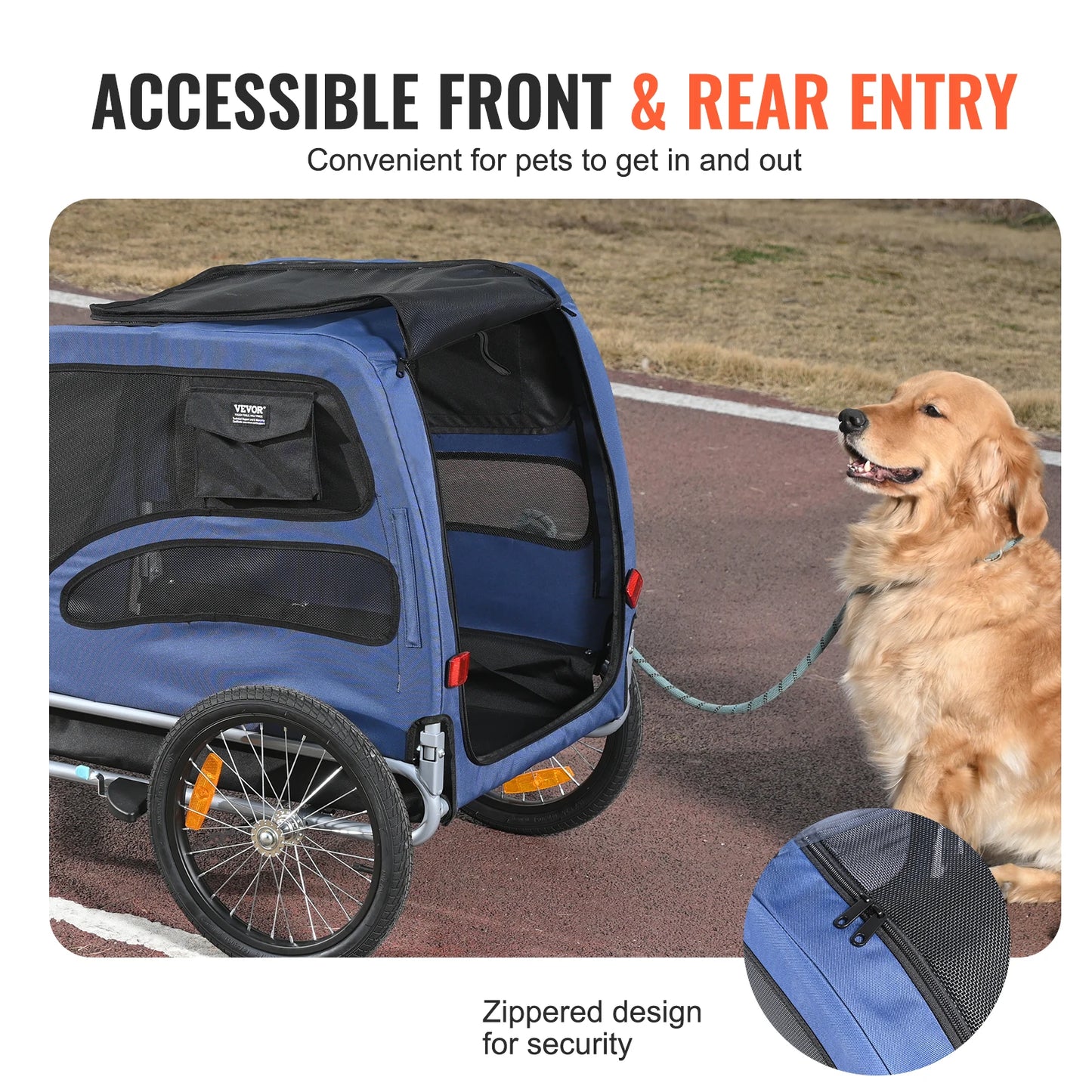 SucceBuy 100Lbs Pet Bike Trailer Carrier For Dogs Travel