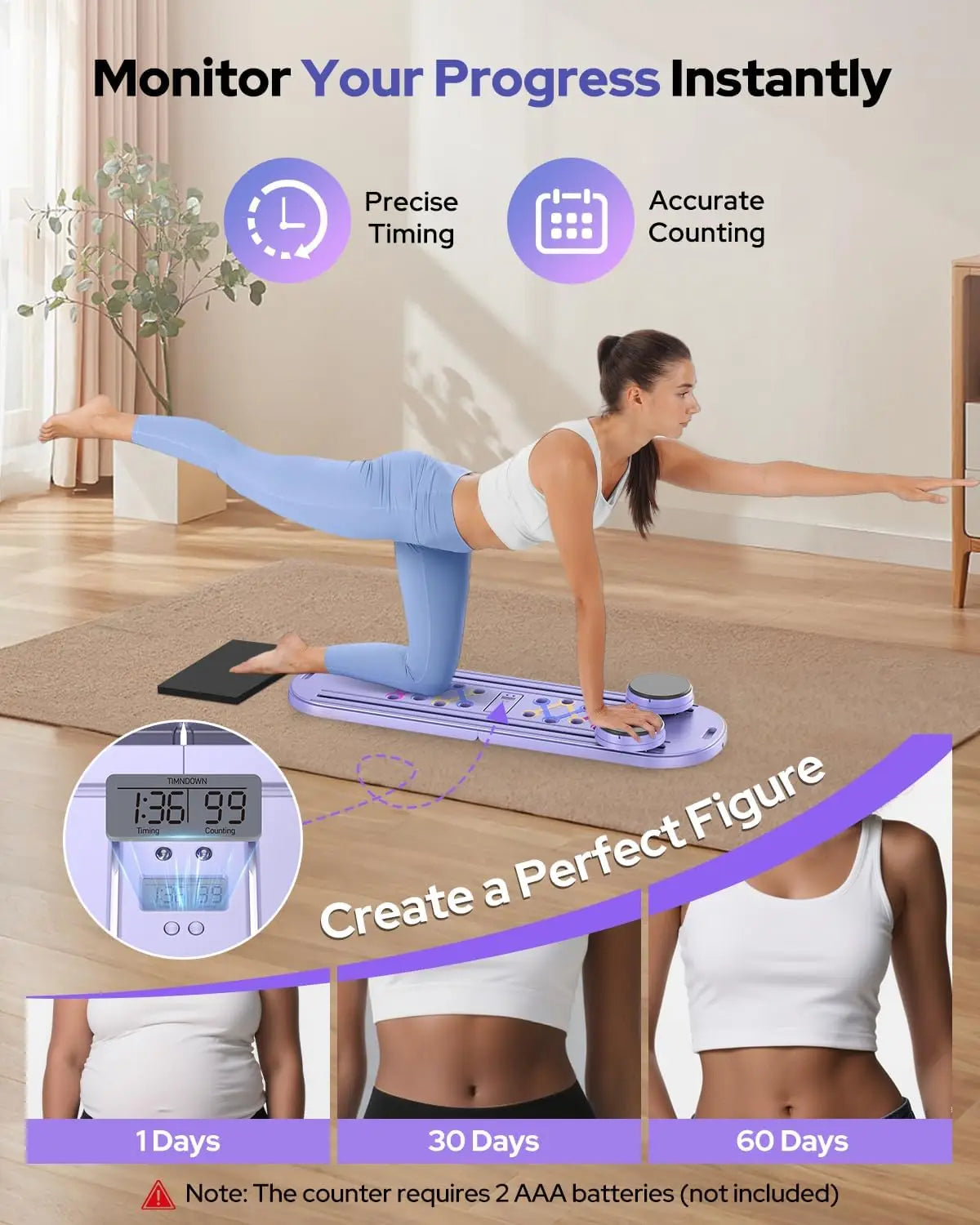 Foldable Pilates Reformer Set 7 In 1 Multipurpose Equipment