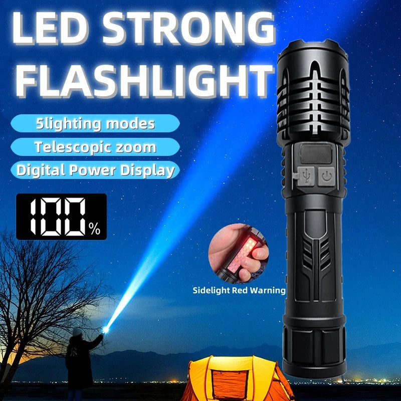 Skywolfeye Waterproof Tactical Flashlight 5 Modes Rechargeable