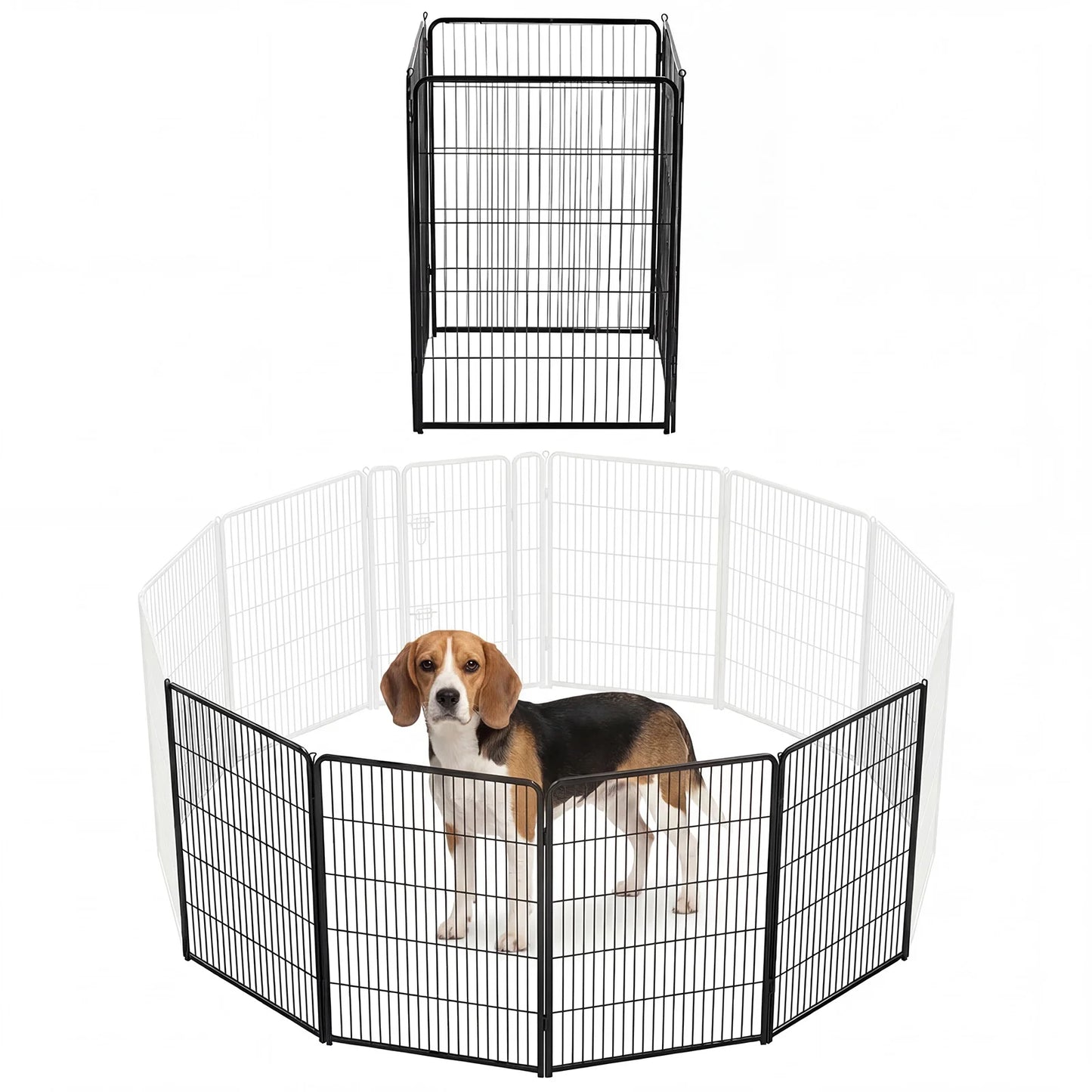 JHK Foldable 6-Panel Metal Dog Playpen