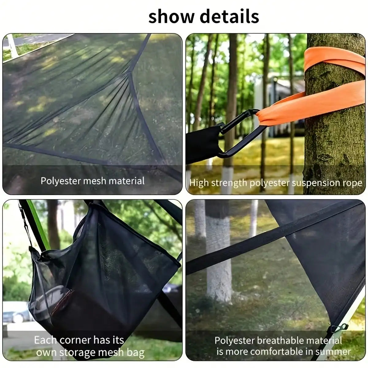 Heavy-Duty Triangle Hammock 440 Lbs Capacity Portable Outdoor Swing Bed