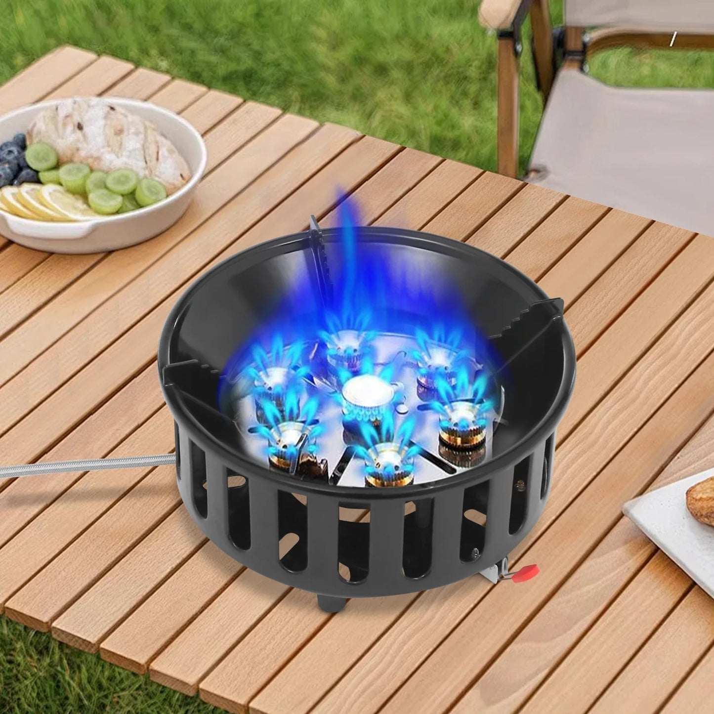 21000W Portable Butane Camping Stove with Adapters Propane Gas Stove