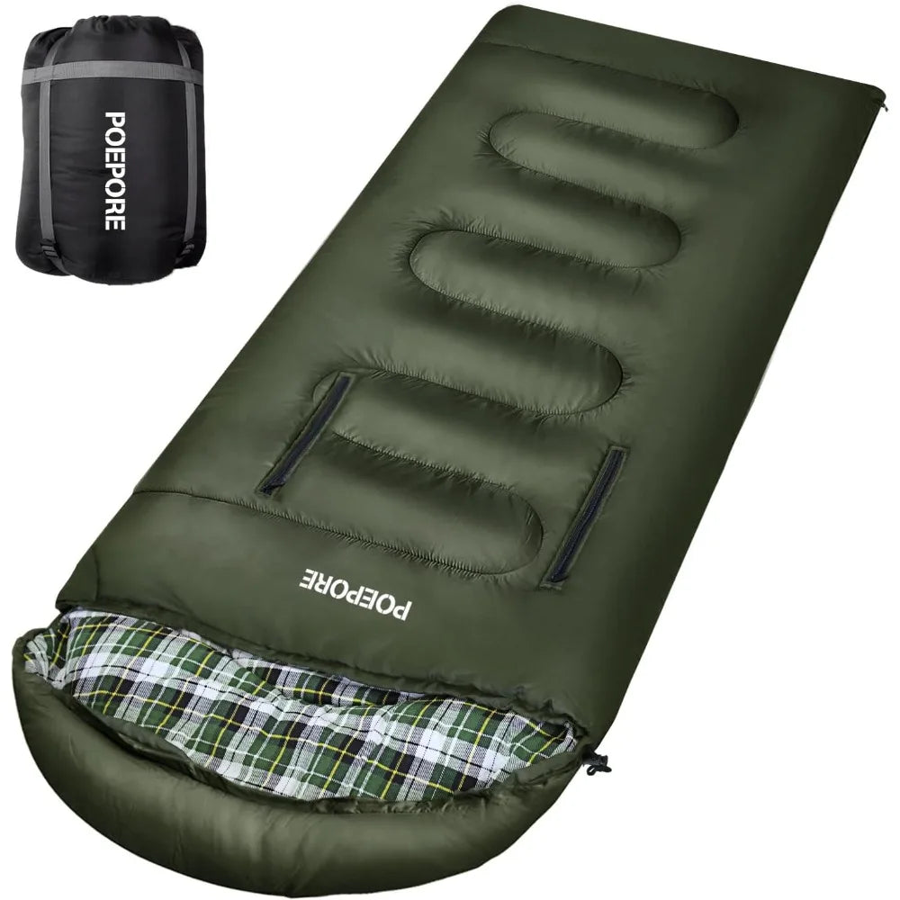 YTYIN Flannel Cotton Sleeping Bag 0 Degree Cold Weather Wearable 4 Seasons