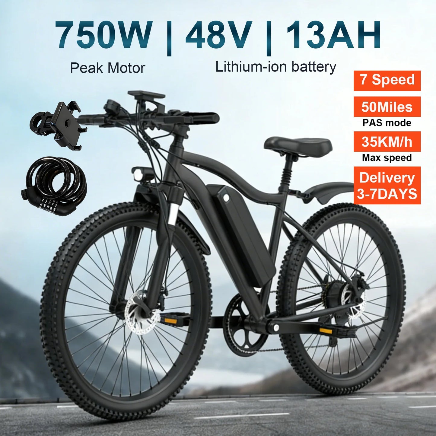 Toofly G26 Electric Mountain Bike 500W with Removable 48V Battery