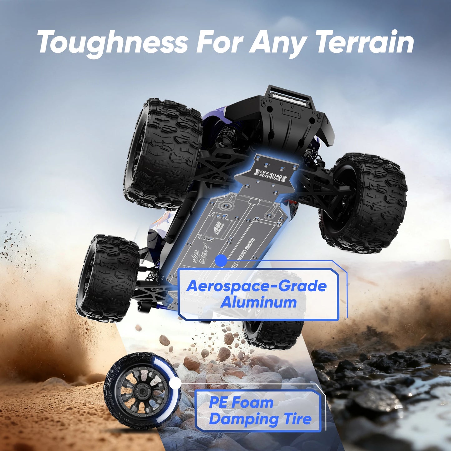 JIUSI MT14R 1/14 Scale Brushless RC Truck 4x4 With 3S LiPo Battery