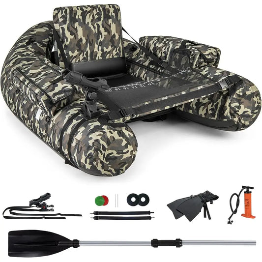 Inflatable Belly Boat With Fish Ruler And Rod Holder