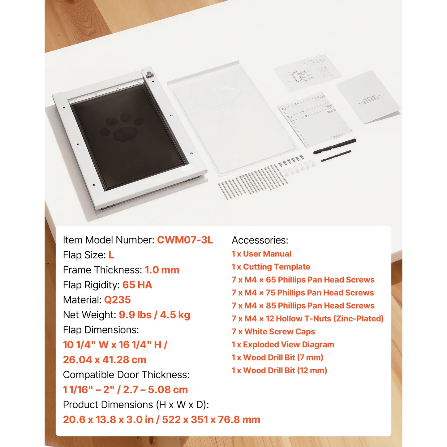 SucceBuy Magnetic Pet Door With Weatherproof Metal Frame