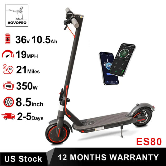 AOVOPRO ES80 Electric Scooter 350W Max Speed 19mph Foldable
