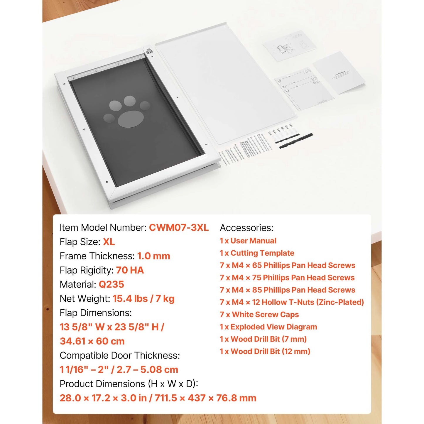 SucceBuy Magnetic Pet Door With Weatherproof Metal Frame