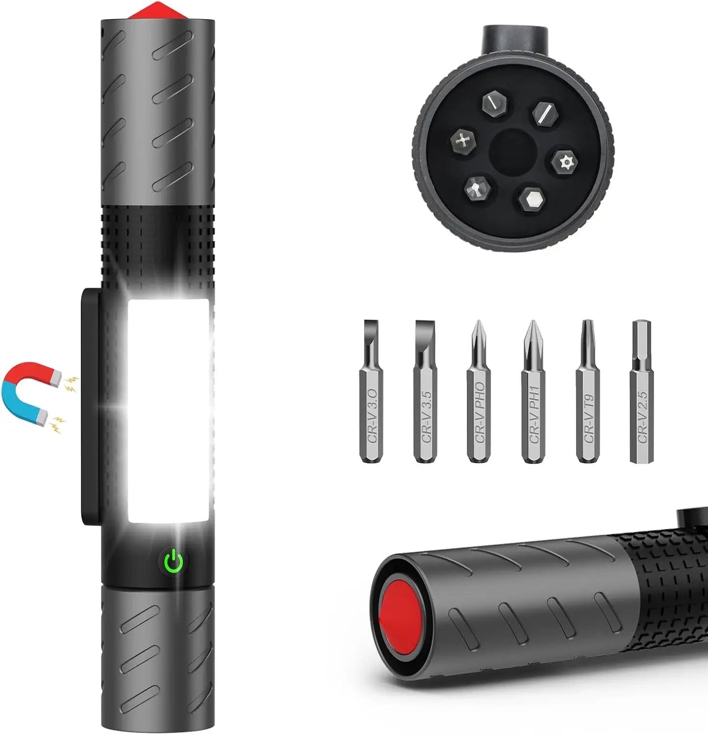 Rechargeable 2300 Lumen COB Flashlight With Glass Breaker 7 Modes