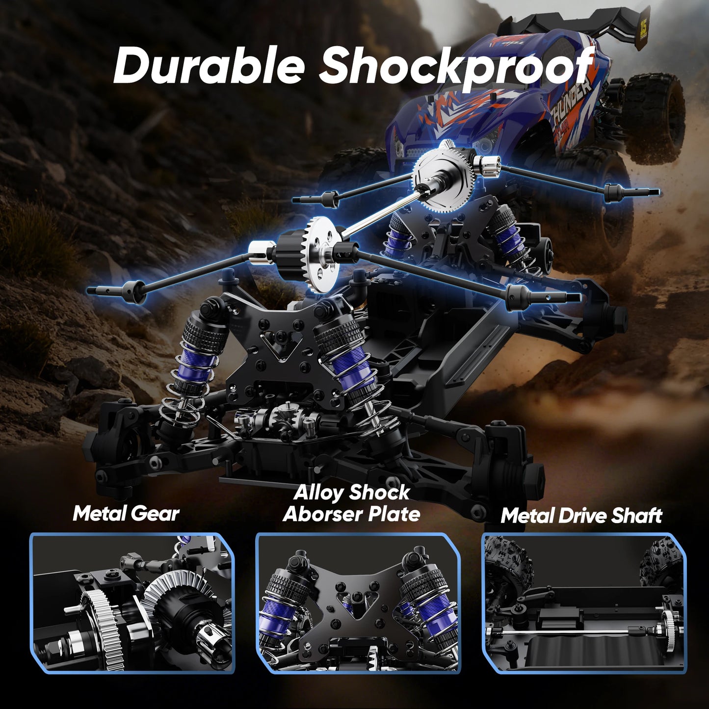 JIUSI MT14R 1/14 Scale Brushless RC Truck 4x4 With 3S LiPo Battery