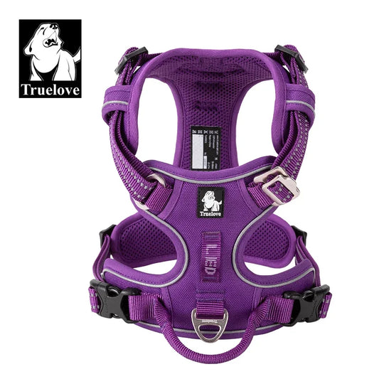 TRUELOVE Reflective Nylon Dog Harness No Pull Adjustable Vest