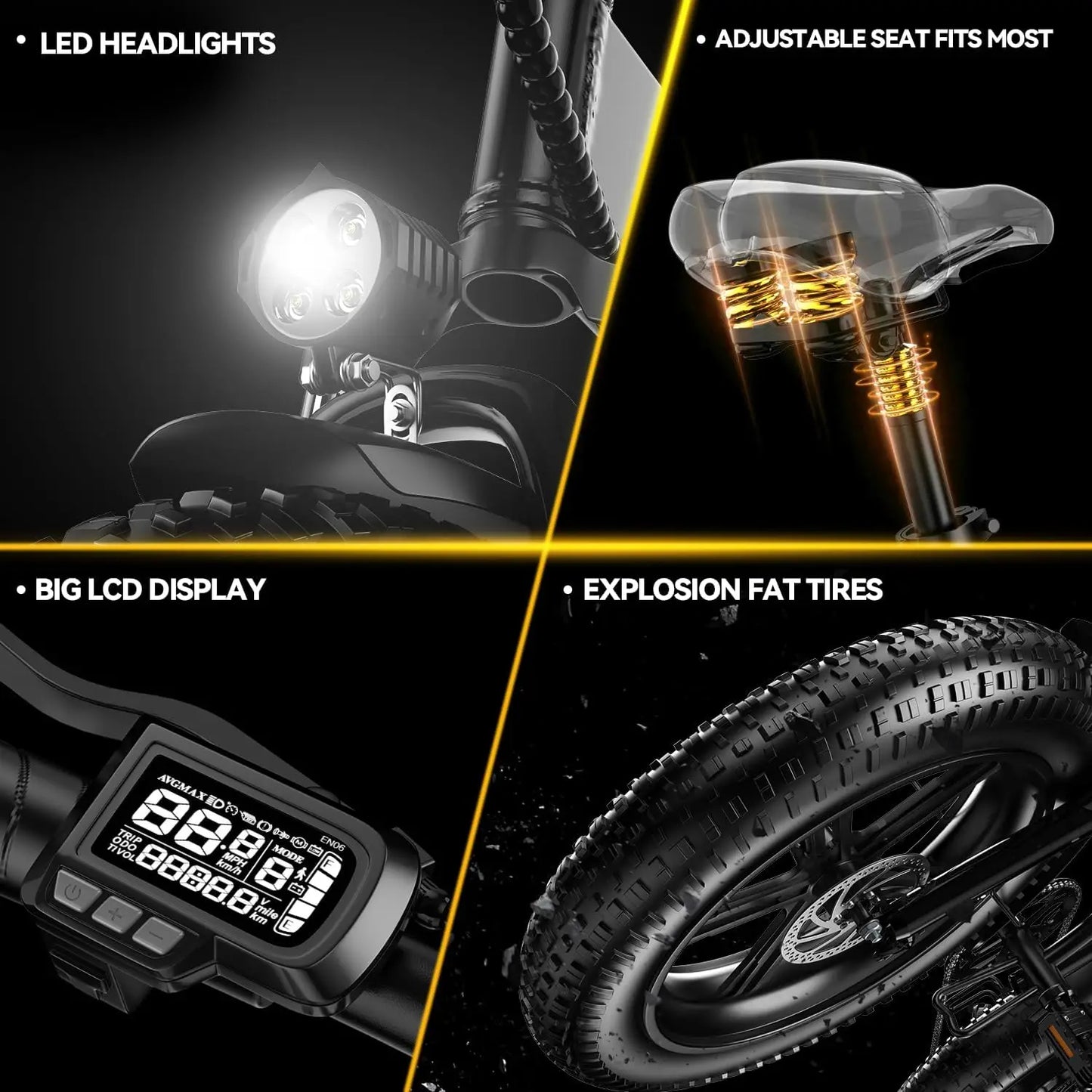 CYBERVELO 1000W Folding E-Bike With Removable Battery Mars700