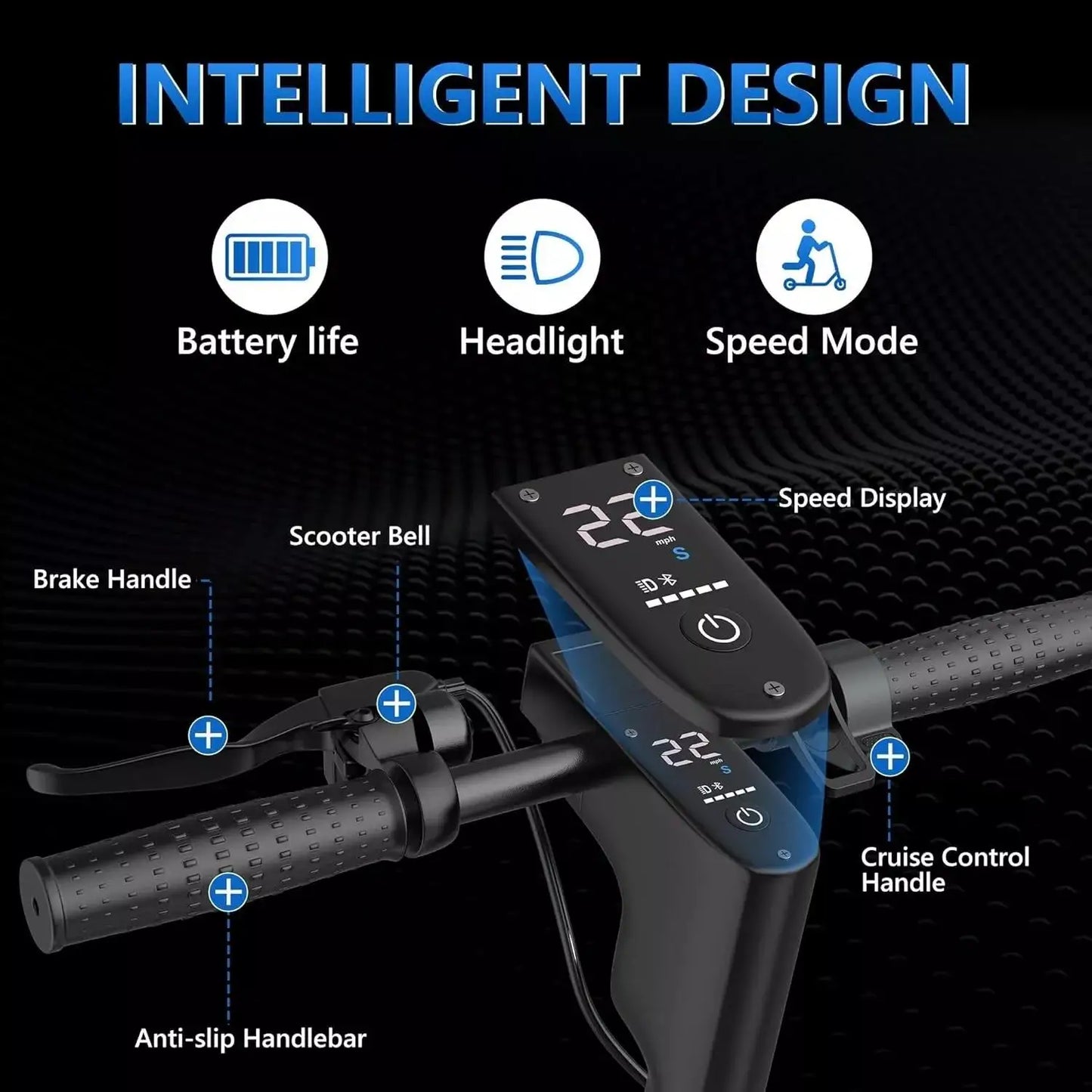 AOVOPRO ESMAX Electric Scooter 500W 22MPH Foldable App Enabled