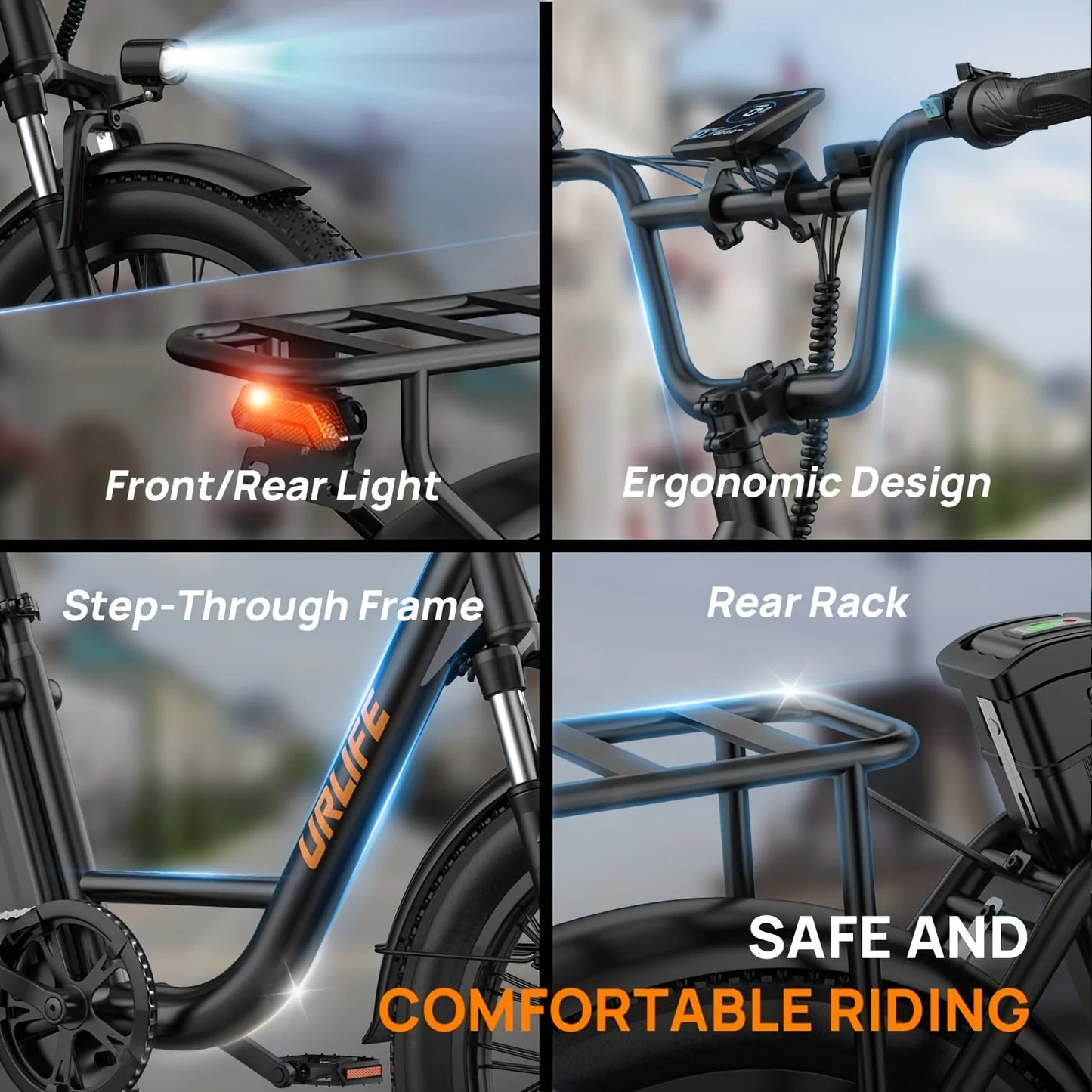 URLIFE 1000W Fat Tire Electric Bike With Dual Disc Brakes