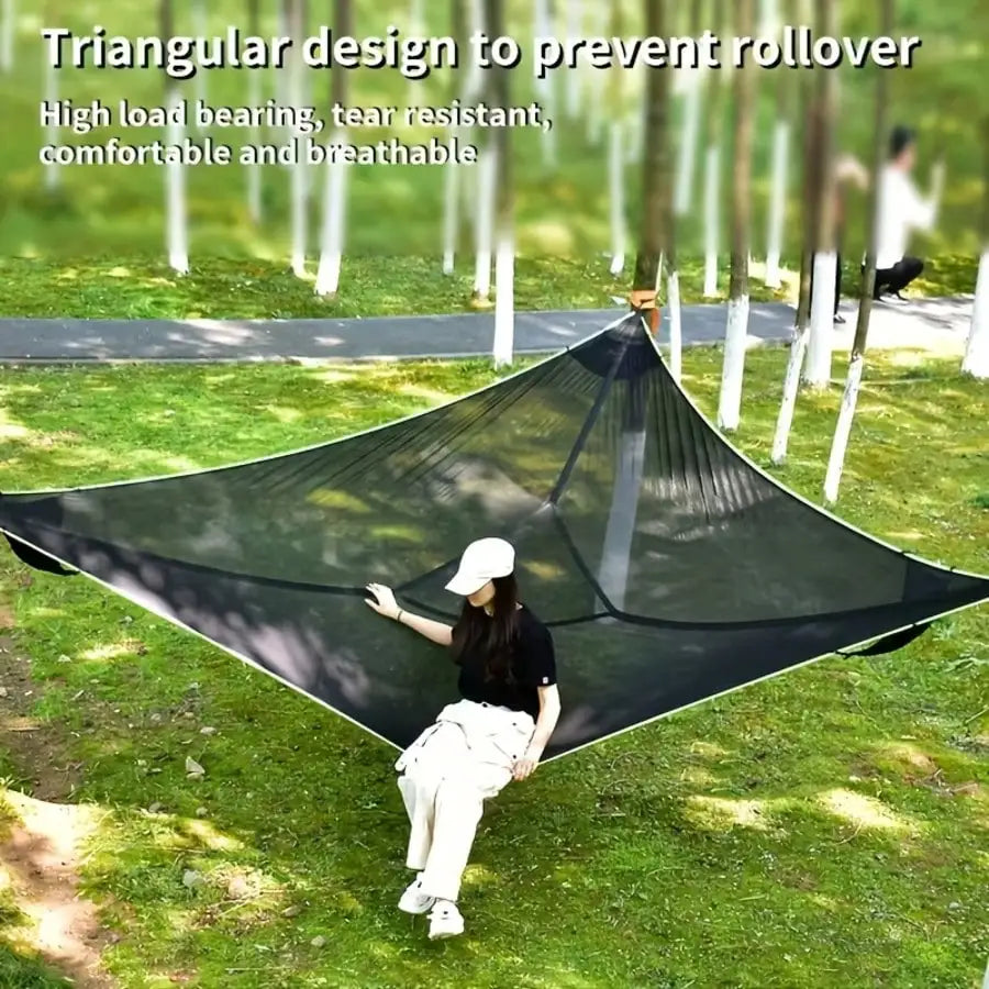 Heavy-Duty Triangle Hammock 440 Lbs Capacity Portable Outdoor Swing Bed