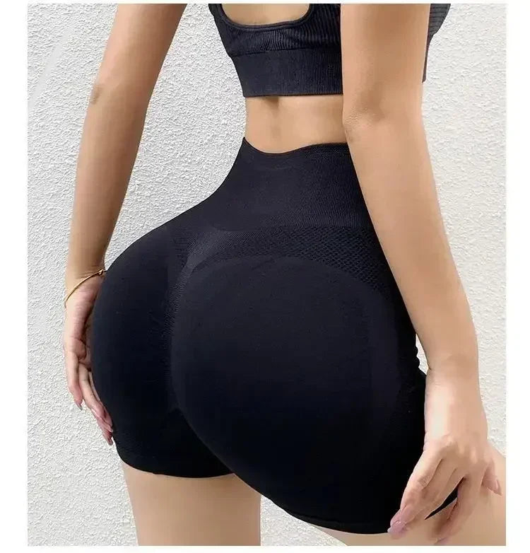 Women Yoga Set Seamless Sports Bra And Shorts Breathable