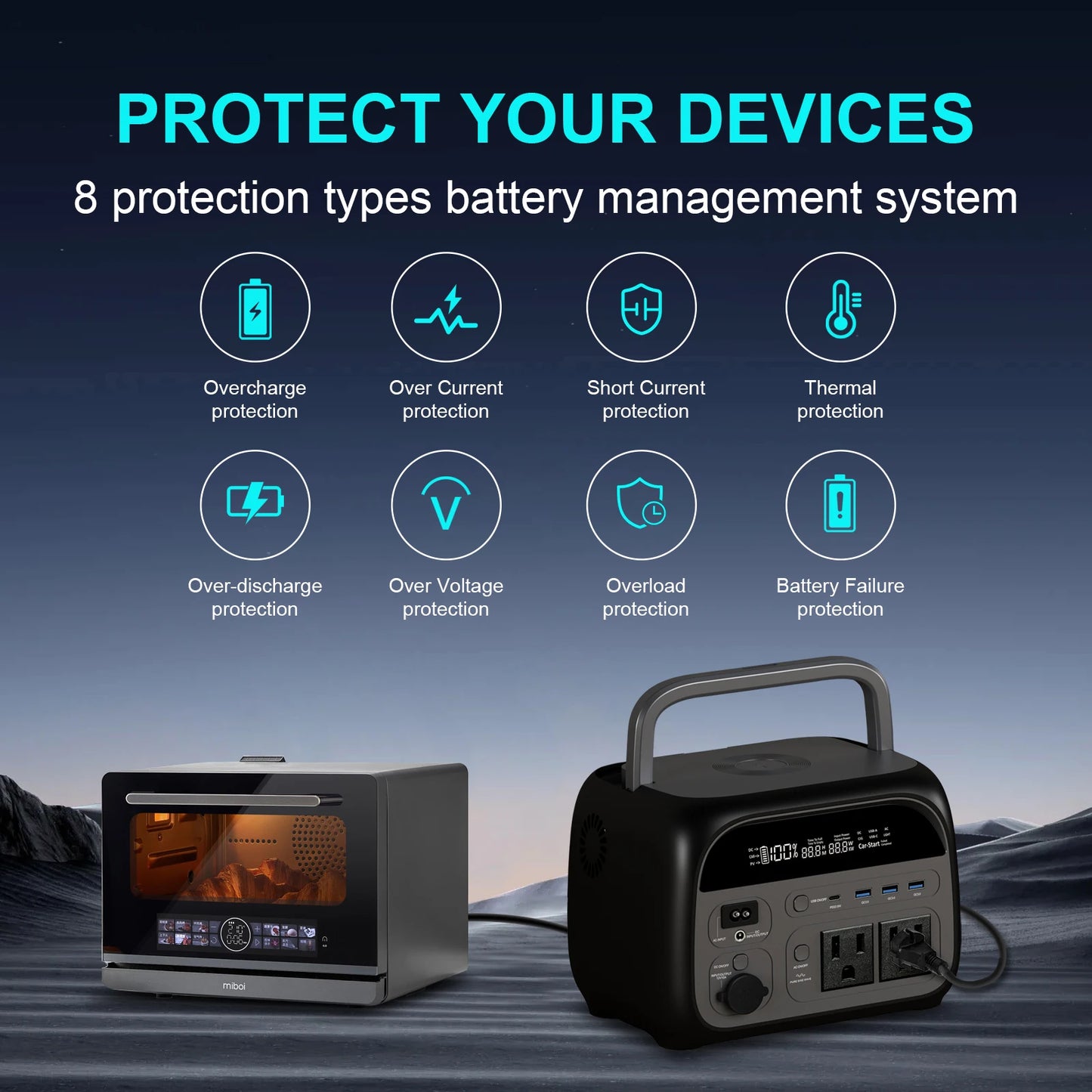 CTOLITY 500W Portable Power Station 345.6Wh LiFePO4 Solar Generator