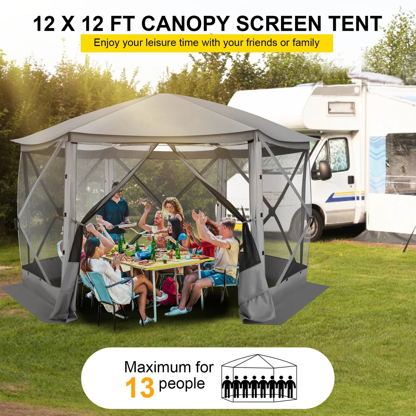 Cobizi Pop Up Gazebo Screen Tent With Removable Roof