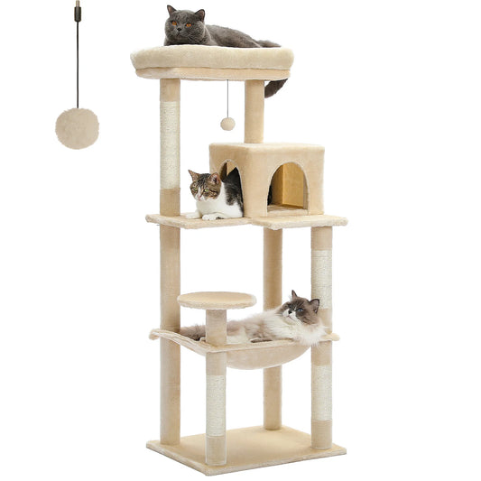 PAWZ Road Cat Tree Indoor 5 Level Tower With Hammock Sisal Scratching Posts