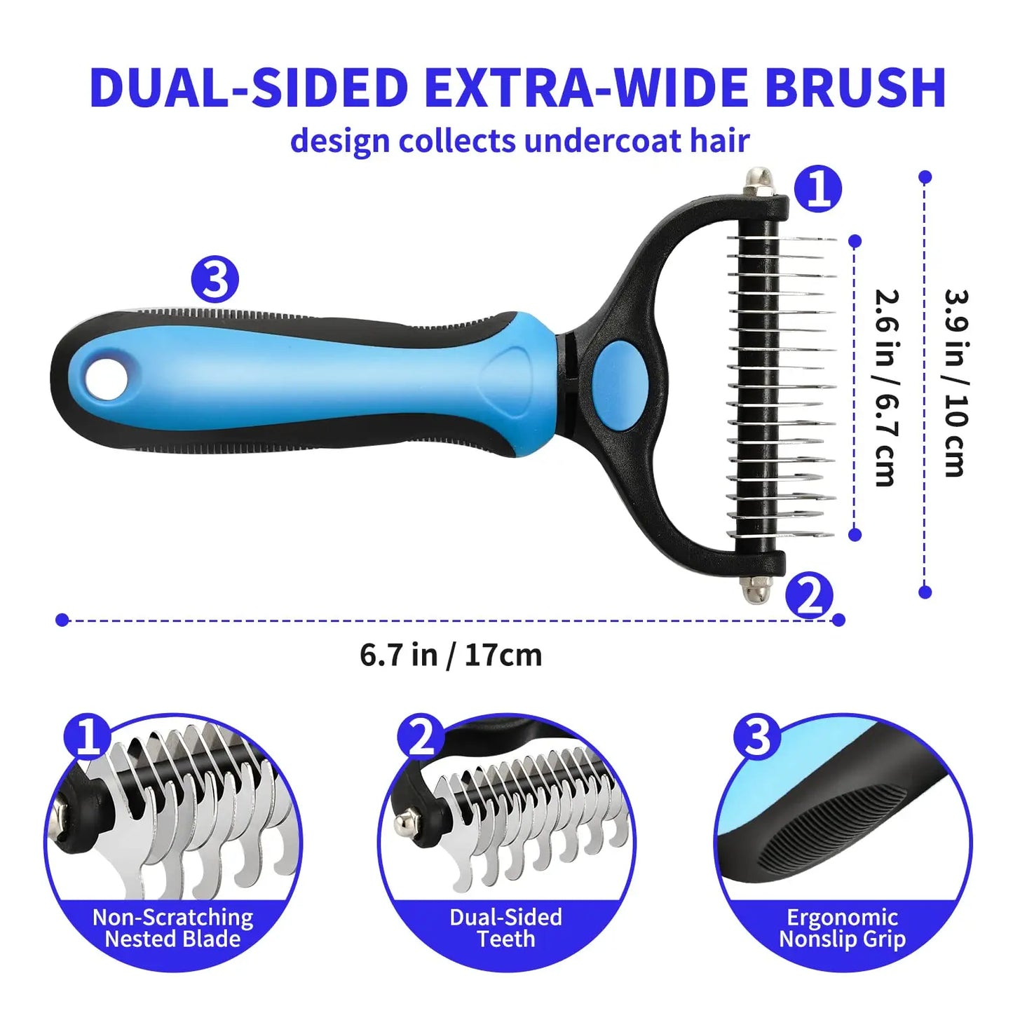 YOUSE Professional Pet Deshedding Brush For Dogs And Cats
