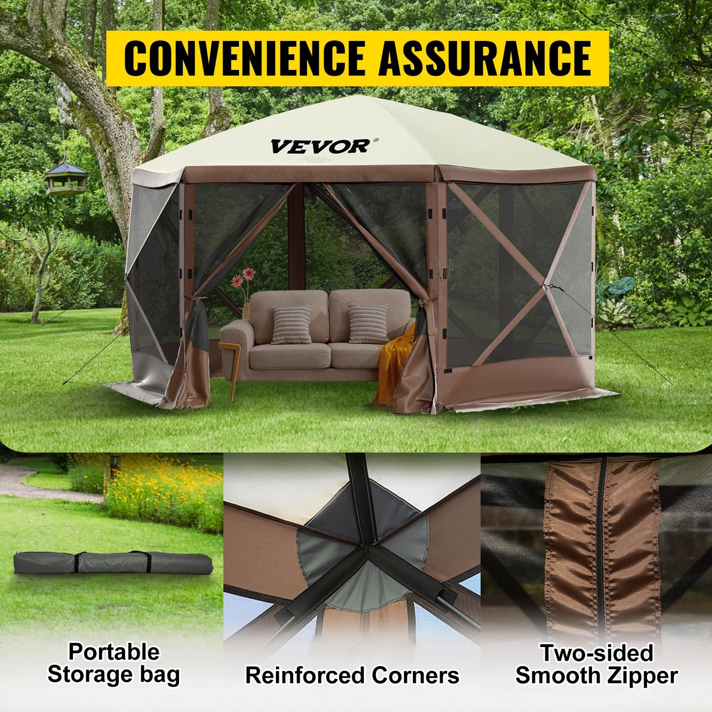 SucceBuy Pop Up Camping Gazebo Shelter Sun Shade Canopy