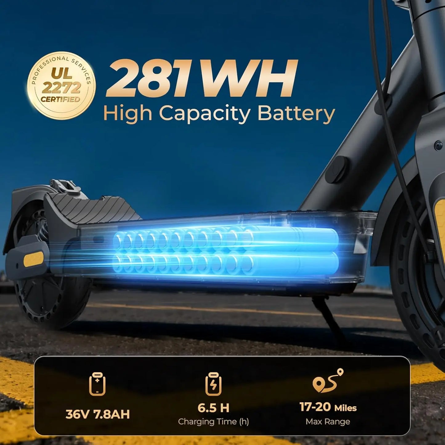 Electric Scooter With 500W Motor Dual Suspension Foldable App Control For Adults