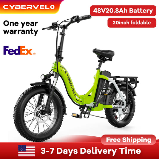 CYBERVELO 1000W Folding E-Bike With Removable Battery Mars700