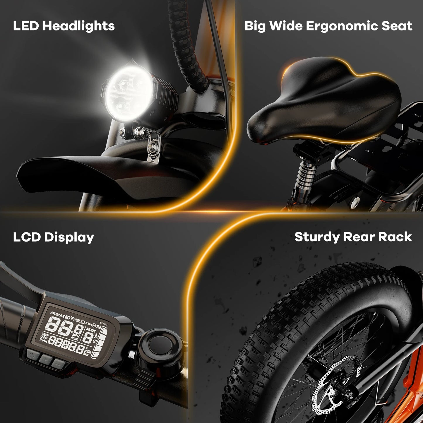 CYBERVELO Mars700 1000W Electric Fat Tire Bike All Terrain