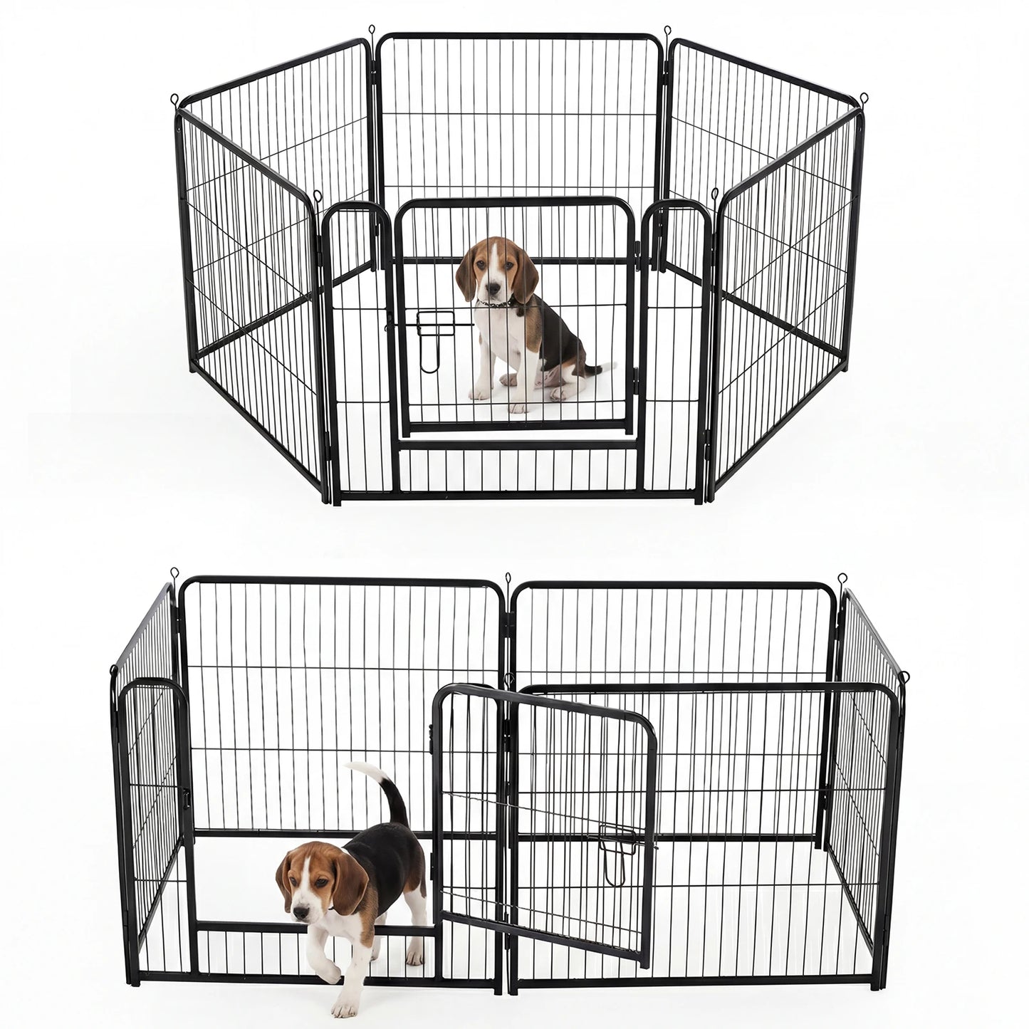 JHK Foldable 6-Panel Metal Dog Playpen