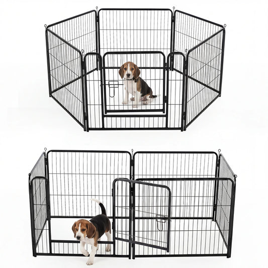 JHK Foldable 6-Panel Metal Dog Playpen