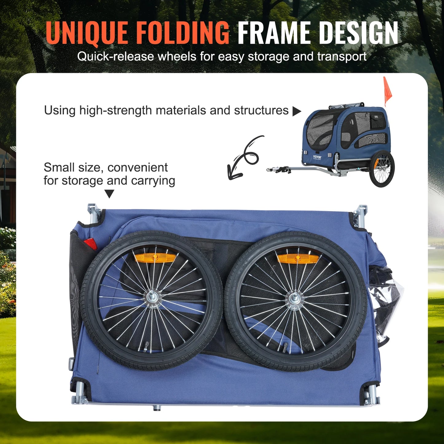 SucceBuy 100Lbs Pet Bike Trailer Carrier For Dogs Travel