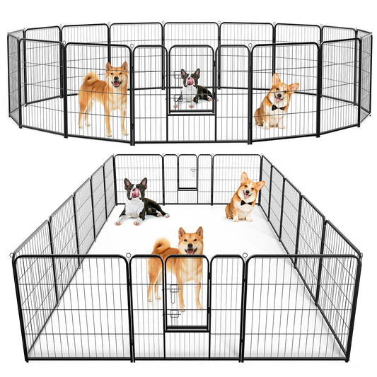 JHK Foldable Dog Playpen Metal Fence For Indoor Outdoor Use