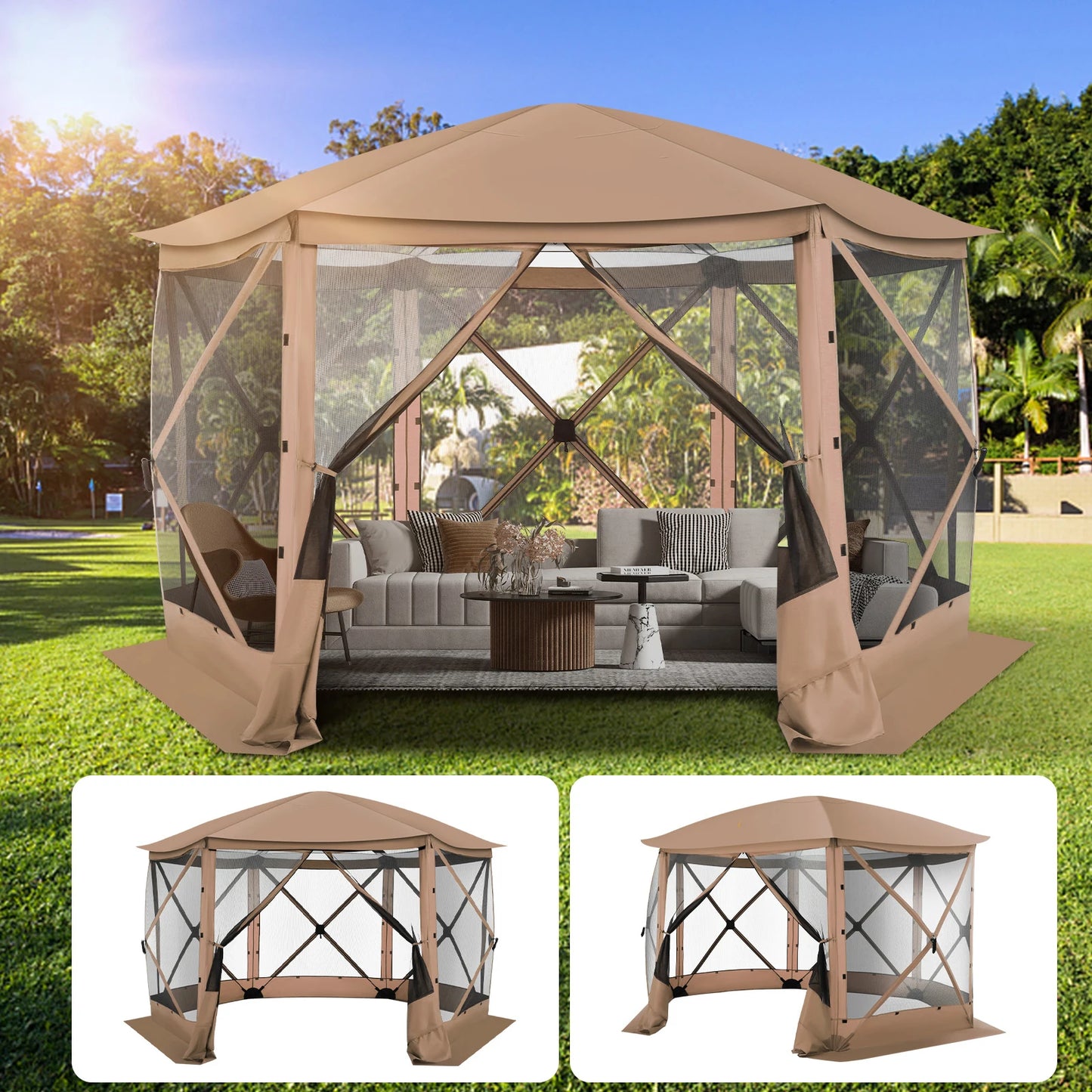 Cobizi Pop Up Gazebo Screen Tent With Removable Roof