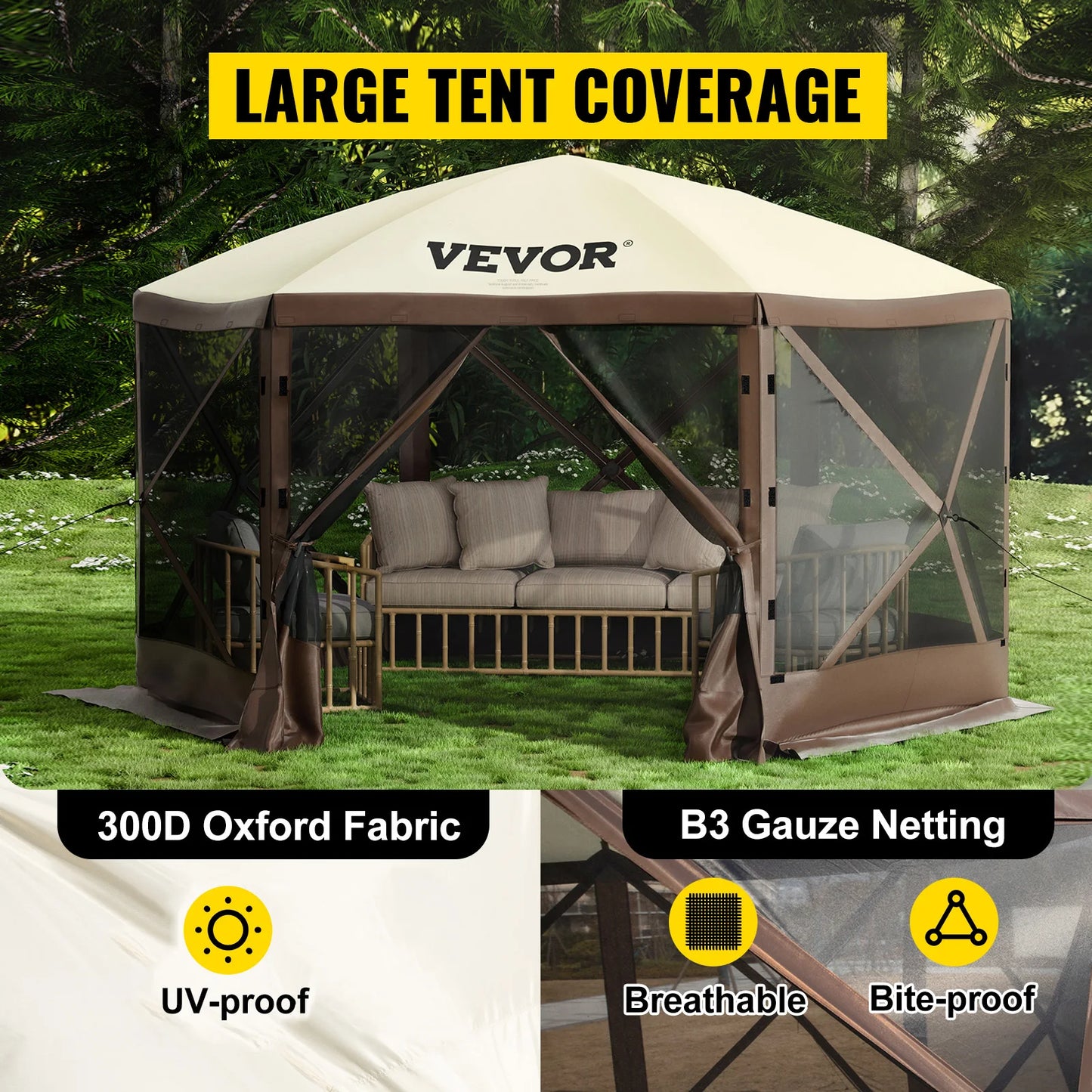 SucceBuy Pop Up Camping Gazebo Shelter Sun Shade Canopy