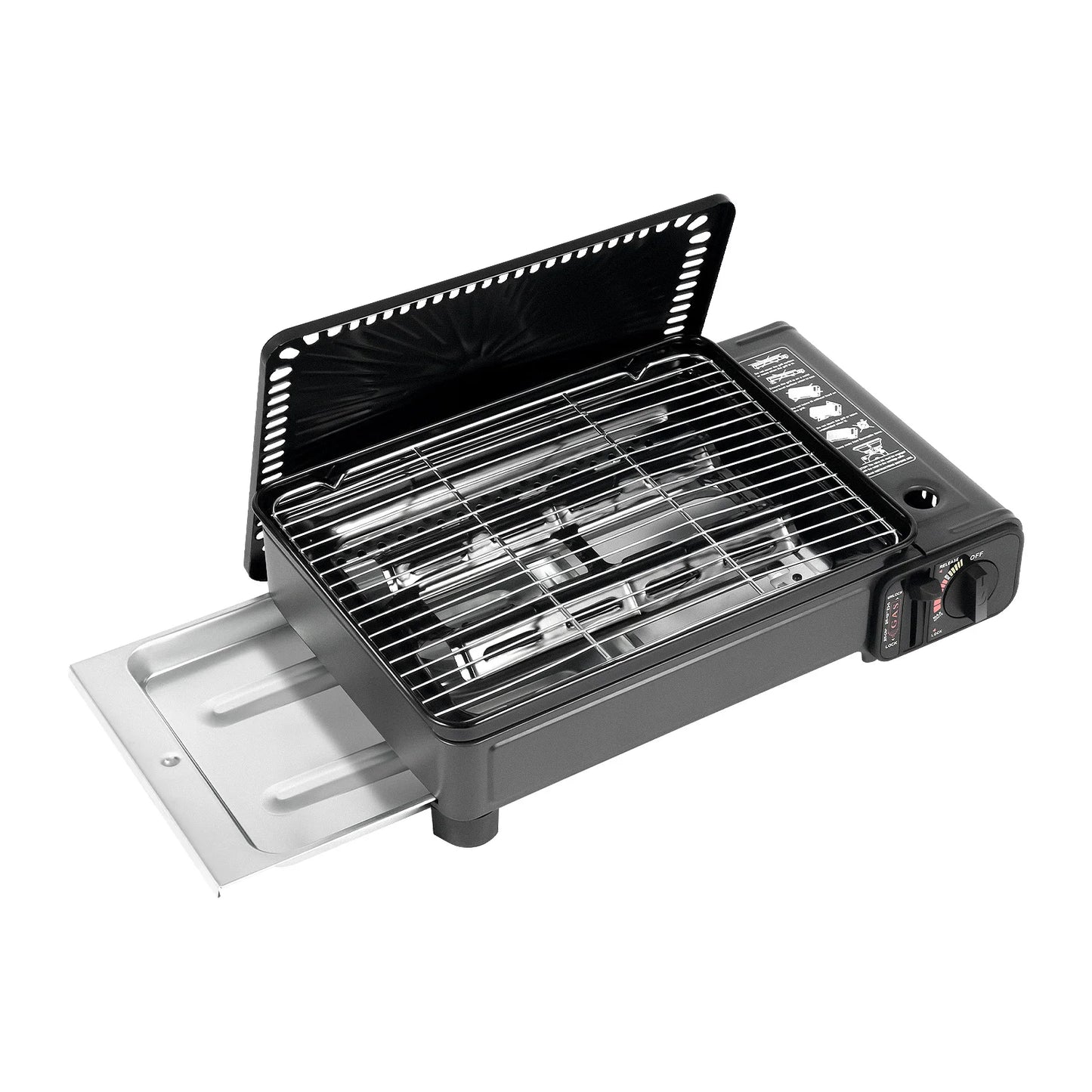 Portable Butane Grill Stove With Grilling Net One Burner For Outdoor Use
