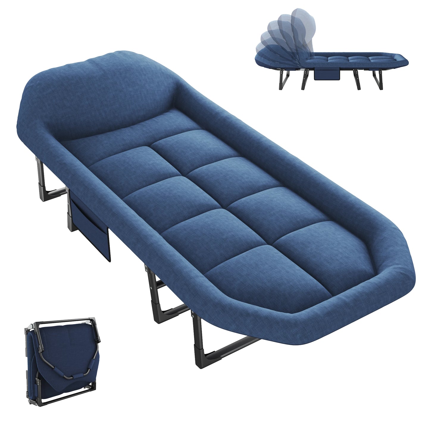 JHK Folding Camping Bed Cot With Mattress And Carry Bag