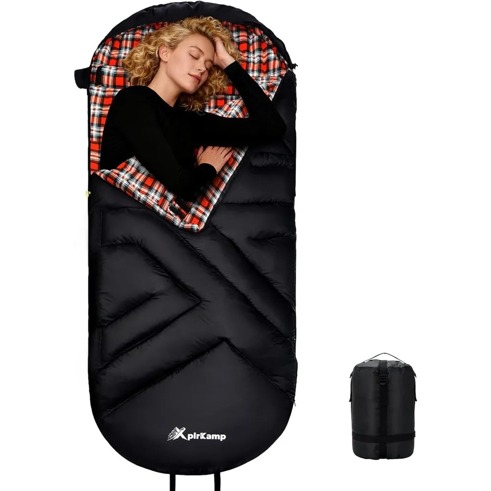 YTYIN Cotton Flannel Sleeping Bag for Adults 4 Season